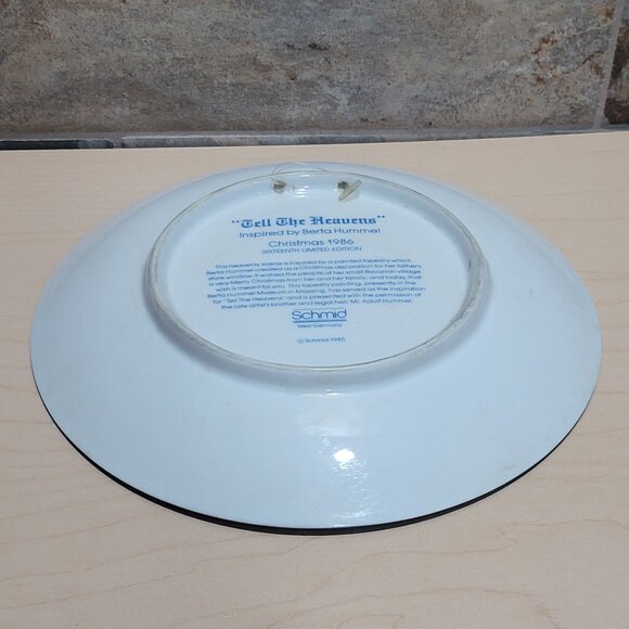 Schmid Hummel Christmas 1986 Tell The Heavens Decorative Wall Hanging Plate - Picture 4 of 11